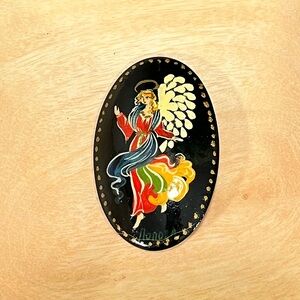 VINTAGE HAND-PAINTED ANGEL PIN/BROOCH/LAPEL-MADE in RUSSIA